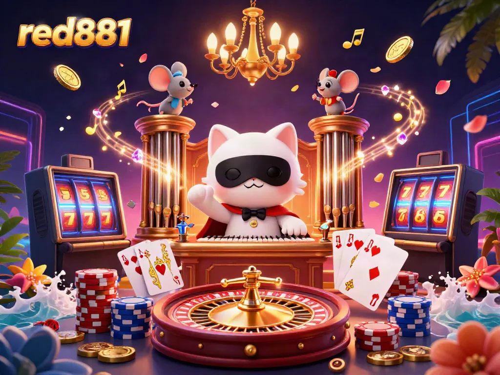 Experience exciting gameplay with red881's lively casino scene showcasing vibrant characters and dynamic game elements.