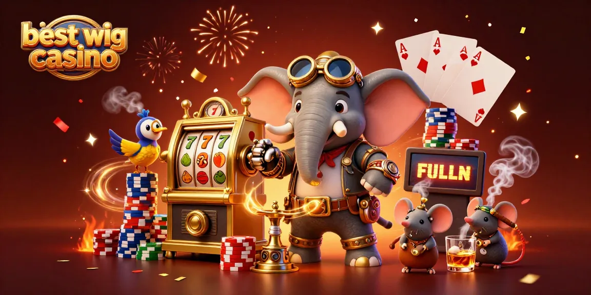 Spin the golden slot machine at the best big win casino with steampunk-themed characters.