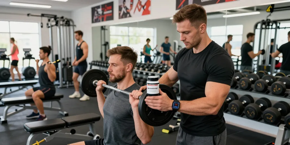 Persoon in de sportschool die veilig gebruik van de unieke Pharma steroïden winkel leert met professionele begeleiding.